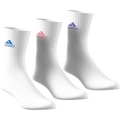 adidas Sportsocken Crew Cushion weiss/blau, weiss/violett, weiss/korallrot - 3 Paar